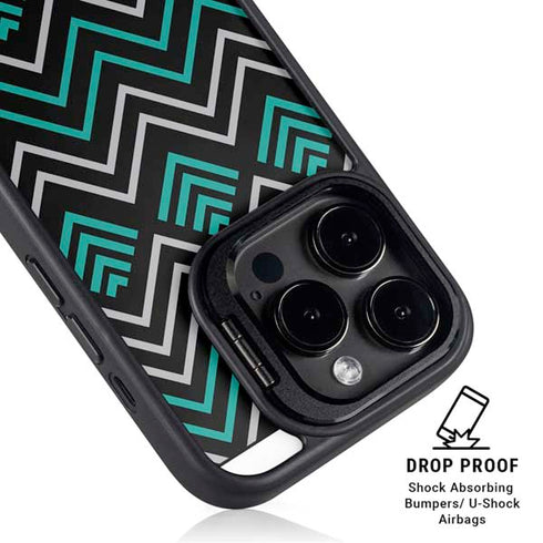 Techno Chevron iPhone 14 Pro Kickstand Case